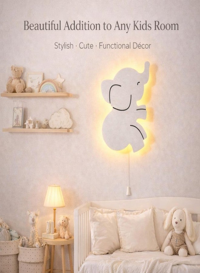 LET'S DIY لنصنع بأنفسنا مصباح حائط على شكل فيل لطيف بإضاءة خلفية لغرفة الأطفال | ديكور حائط خشبي ليلي لغرفة الأطفال الرضع وغرفة اللعب - Image 3
