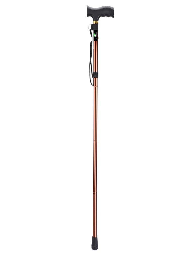 Dr. TORSO Foldable Walking Stick for Men & Women | Portable Lightweight Stick | Adjustable Height | Anti-Slip Rubber Base | All Aluminum Body | Strong and Light Weight | Ideal for Seniors (Copper) - Image 3