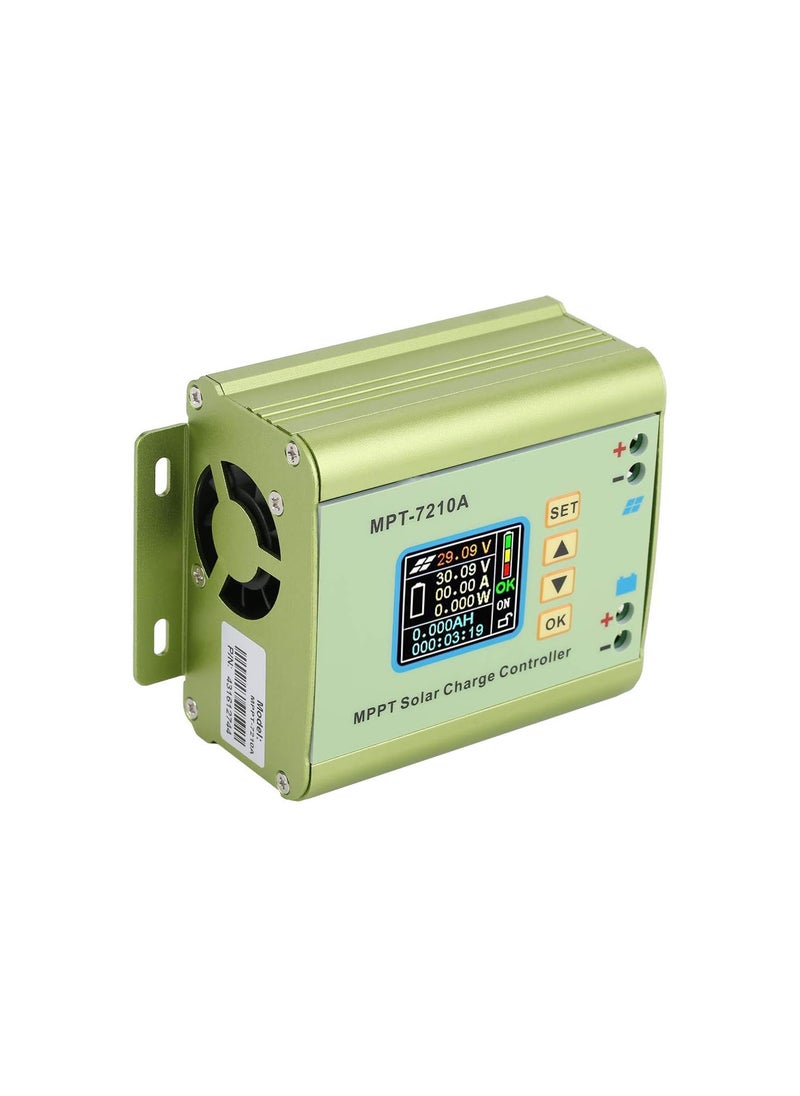 MPPT Solar Charge Controller, MPT-7210A DC12-60V 0-10A Aluminum Alloy LCD Display MPPT Solar Charge Controller Regulator for 24V/36V/48V/60V/72V Lithium Battery