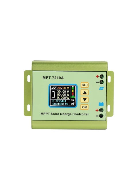 MPPT Solar Charge Controller, MPT-7210A DC12-60V 0-10A Aluminum Alloy LCD Display MPPT Solar Charge Controller Regulator for 24V/36V/48V/60V/72V Lithium Battery