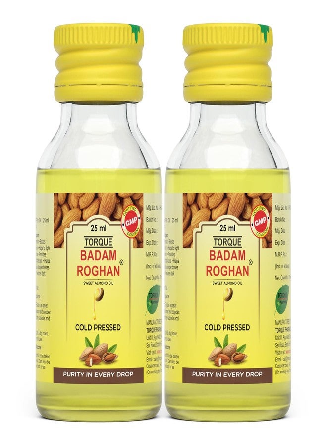 Torque Badam Roghan Oil | 100% Pure, Cold Pressed & Sweet Almond Oil | For Glowing Skin & Hair Growth | Natural Almond Oil 25ml (Pack Of 2) - Image 1