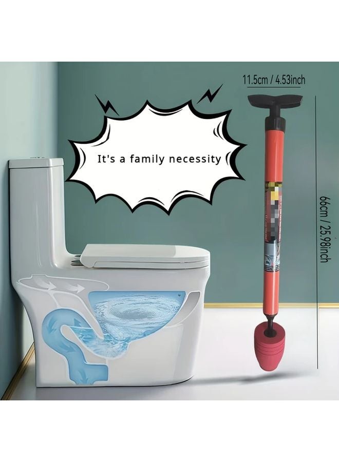 Red Toilet Plunger 4 Season Universal Unblocking Tool for Clogged Pipes and Drains - Image 3