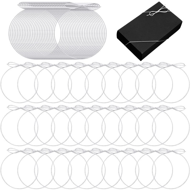 Berlune 120 Pcs Elastic Bows for Gifts Boxes Stretch Loops with Pre Tied Bows 20 Inches from Elastic Ribbon Cord Ribbon Gift Ribbon String Craft BagsSilver - Image 3