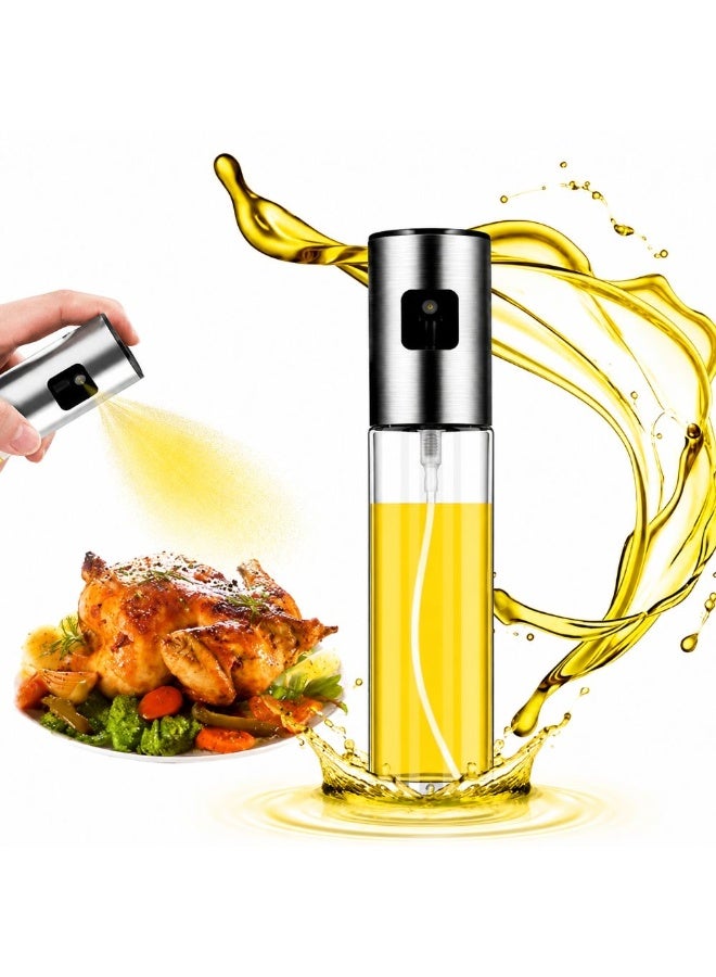 Oil Sprayer for Cooking, Oil Spray Bottle with Bonus Mini Funnel, Refillable Oil Mister for Air Fryer, Fine Mist Cooking Oil Sprayer, Glass Olive Oil Dispenser Bottle, BBQ Grill Oil Sprayer, Salad Dressing Sprayer, Kitchen Oil Spray Bottle for Healthy Cooking & Baking - Image 1