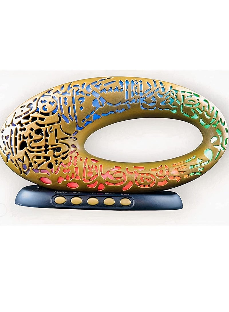 جينيكست مكبر صوت القرآن مع ضوء أذان ملون - ذهبي / أسود - Image 1