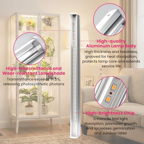 LUVCOSY 4 Pack T5 Grow Light Strips + 2 Pack USB Fans for Indoor Plants, Accessories Set for Indoor Greenhouse Cabinet for IKEA, Full Spectrum Sunlight Grow Lamp & Silent Portable Cooling Fan-ALL IN 1 - Image 4