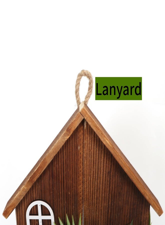 COTSEN 14 Inch Assorted Artificial Succulent Hanging Fake Plants Wooden House Shape Potted Plants Wall Hook Key Hook for Wall Home Office Indoor Outdoor Decor - Image 5