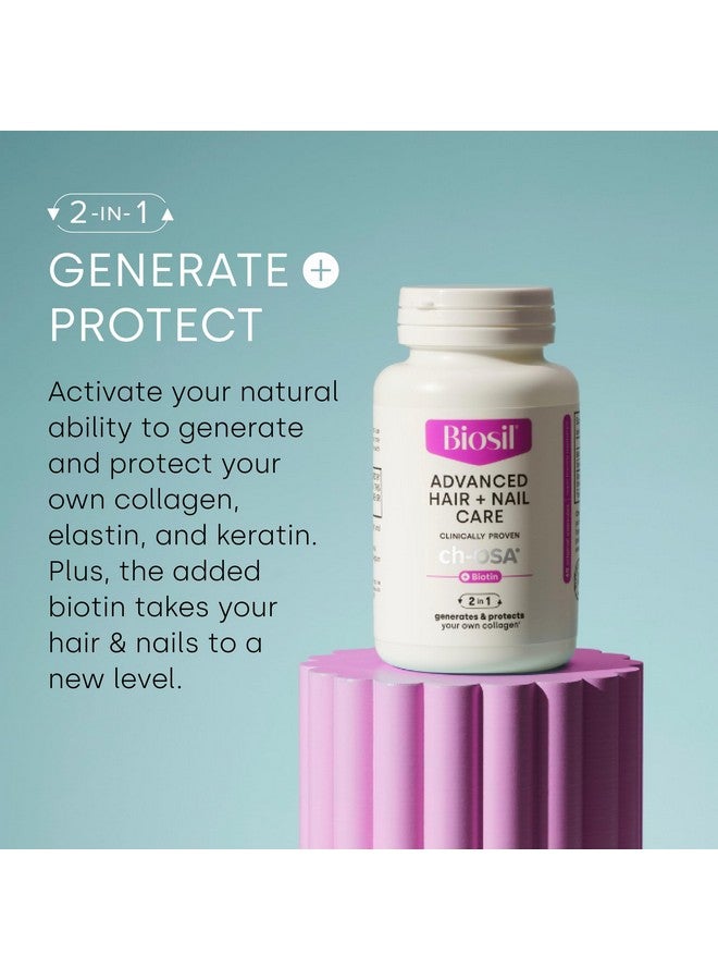 BIOSIL Biosil Advanced Hair + Nail Care - 60 Capsules - Grow, Strengthen & Thicken Hair and Nails - with Patented ch-OSA & Biotin - 30-Day Supply - Image 3
