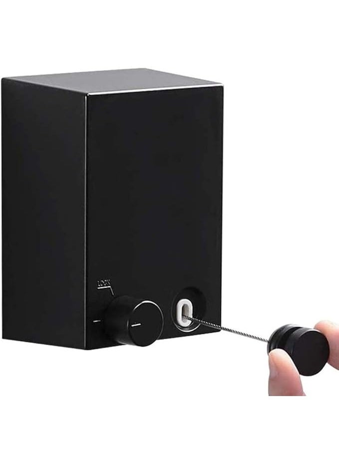 مشبك خط غسيل قابل للسحب من الفولاذ المقاوم للصدأ – خط غسيل منزلي قابل للتمدد وغير مرئي، للاستخدام الداخلي والخارجي، متين وموفر للمساحة (أسود) - Image 2