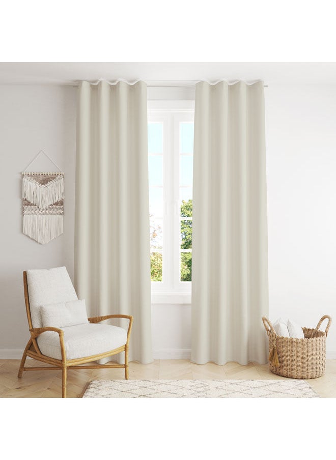Naguib Selim - Blackout Curtains  Thermal Insulated Fabric 1 panel - Off White-140x280 - Image 1