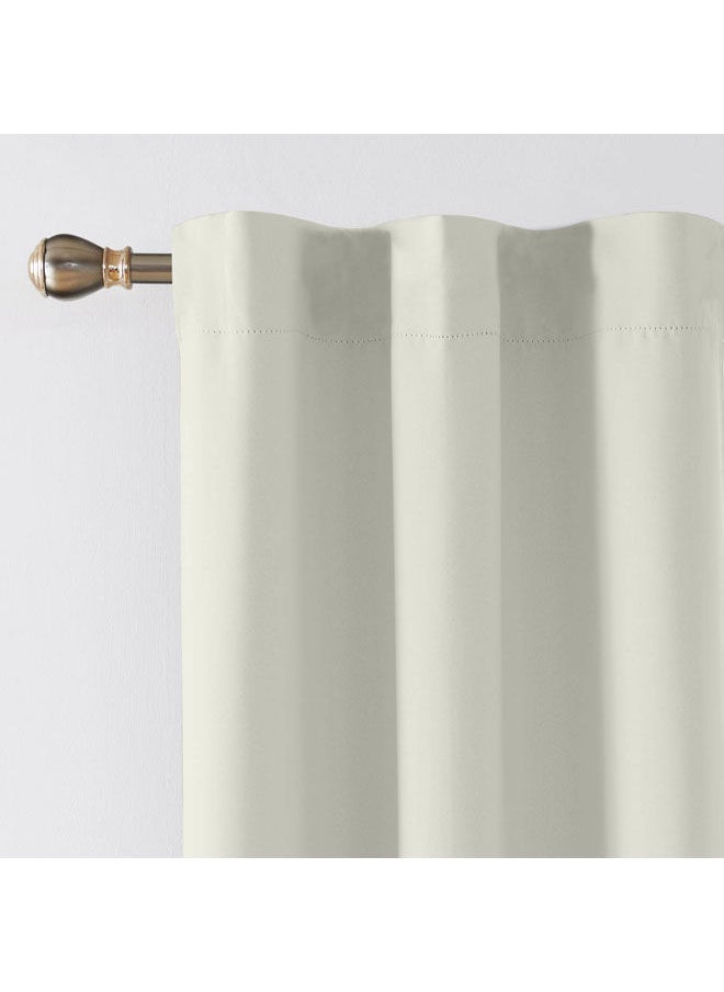 Naguib Selim - Blackout Curtains  Thermal Insulated Fabric 1 panel - Off White-140x280 - Image 1