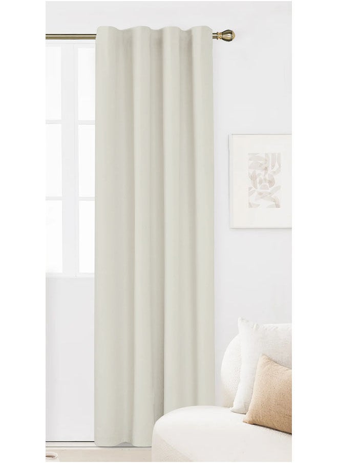 Naguib Selim - Blackout Curtains  Thermal Insulated Fabric 1 panel - Off White-140x280 - Image 1