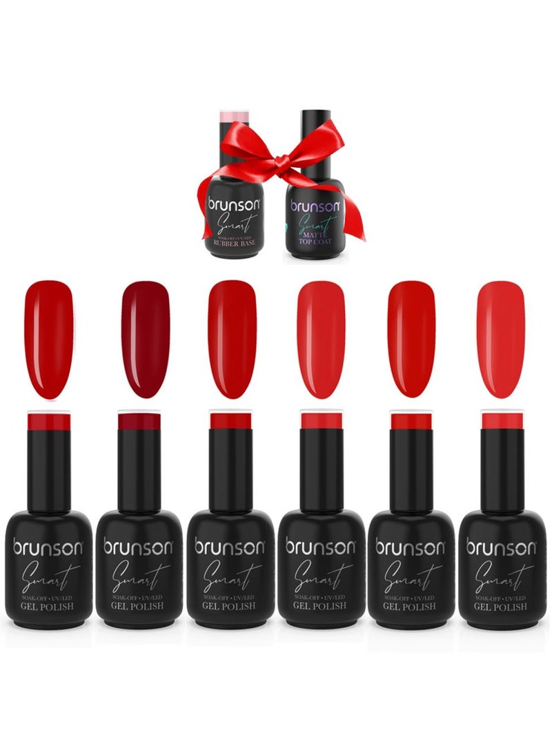 brunson Red Gel Polish Collection – Long Lasting Soak Off Gel Nail Colors