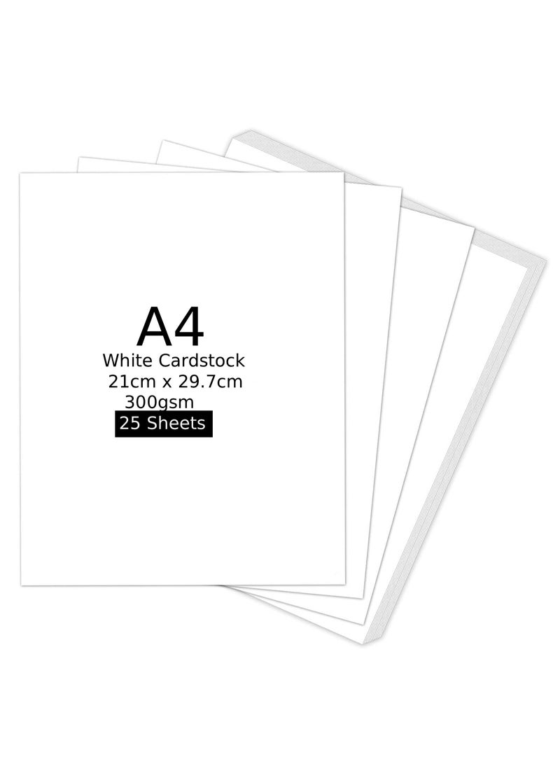 MOMENT A4 White Cardstock, 300gsm Thick Paper sheets Heavyweight card Paper for Printing Scrapbooking Card Making Invitations Menus Flyers DIY Arts Crafts, Decorations, Drawing, 21x29.7cm (25 Sheets) - Image 1