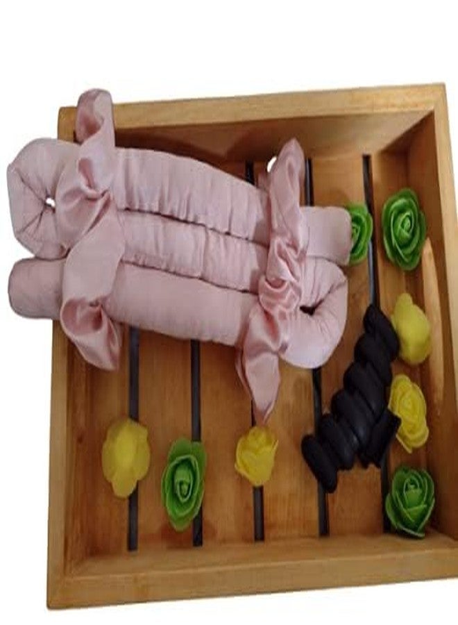 VIYANSHI Silk curling ribbon, heatless hair curling set with 2 Scrunchies, silk satin curler ribbon set, heatless curls (Baby Pink, Pack of 1) - Image 1