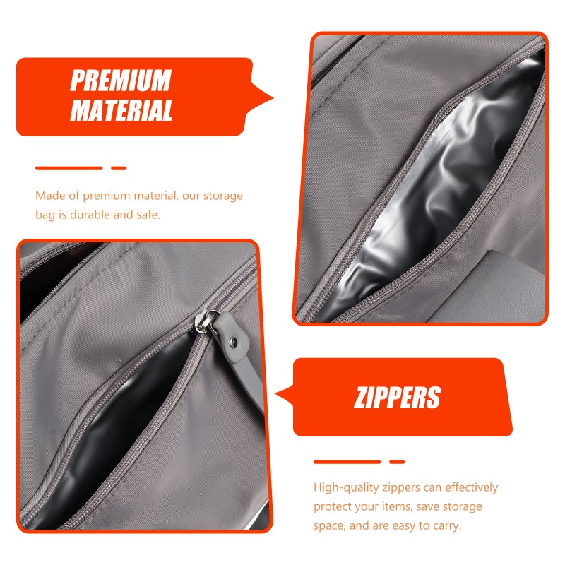 1pc Travel Luggage Bag Portable Fitness Large Capacity Storage Bag (Light Grey) - Image 4