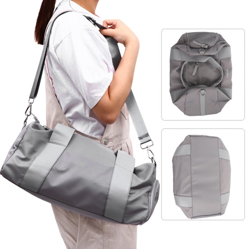 1pc Travel Luggage Bag Portable Fitness Large Capacity Storage Bag (Light Grey) - Image 1