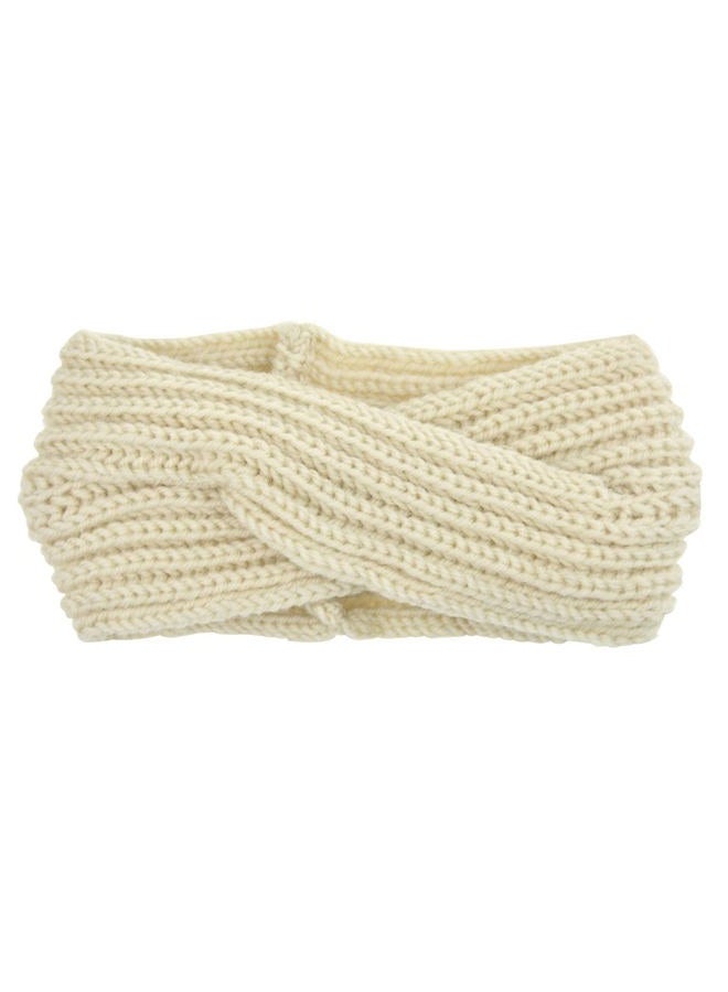 DRESHOW Winter Knit Chunky Headbands for Women Crochet Turban Knitted Ear Warmer Head Wrap Winter Accessories 4 Pack, 4 Pack Cross A: Beige, Darkgrey, Brown, Black, 4 Count (Pack of 1) - Image 5