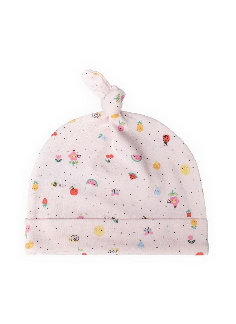 MINOTI Baby hats 2 pack colourful prints light pink - Image 3