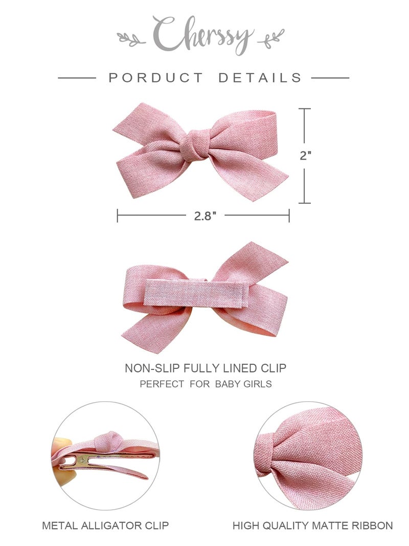 Cherssy Baby Girls Hair Bows Clips, 10pcs Boutiques Barrettes Fully Lined Alligator Clips Hair Accessories for Infants Toddlers Fine Hair by Cherssy - Image 4