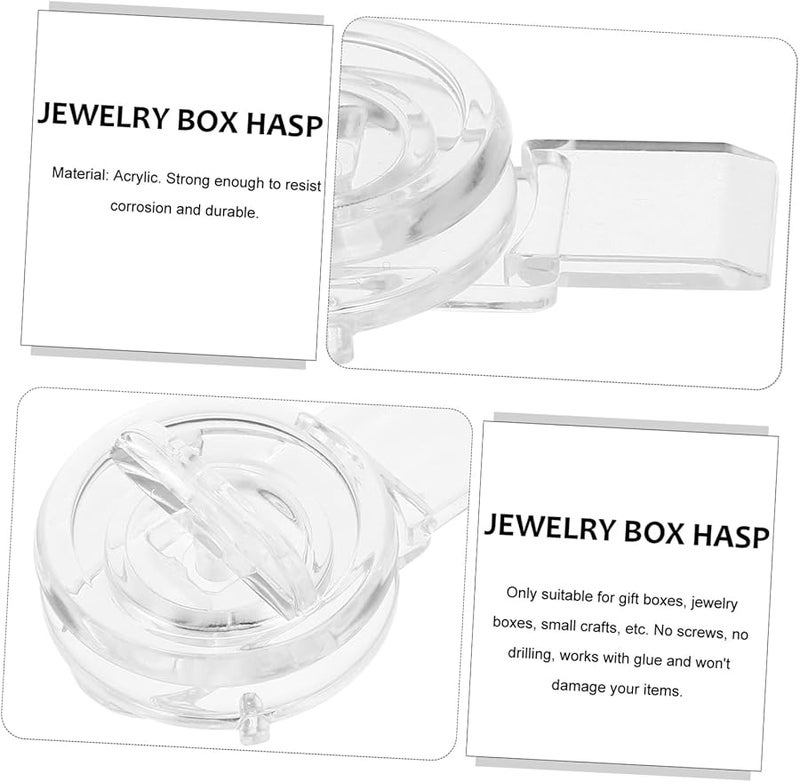 VILLCASE 20 قطعة من مشبك القفل الأكريليكي الشفاف لصندوق المجوهرات الخشبي وقفل الباب الصغير - Image 4