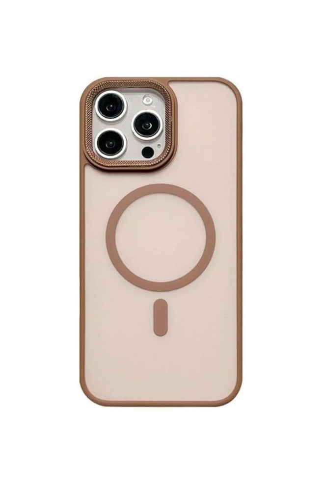 Denx Matte Magnetic case for iPhone 12 and iPhone 12 Pro , High Grade Drop Protection with Shockproof Strip, Translucent Matte Back Phone Case (Desert Titanium) - Image 4