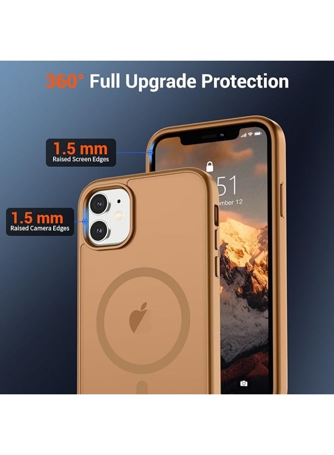 أكاليكس جراب مغناطيسي غير لامع لهاتف iPhone 12 وiPhone 12 Pro، حماية عالية الجودة من السقوط مع شريط مقاوم للصدمات، جراب خلفي شفاف غير لامع للهاتف (تيتانيوم صحراوي) - Image 2