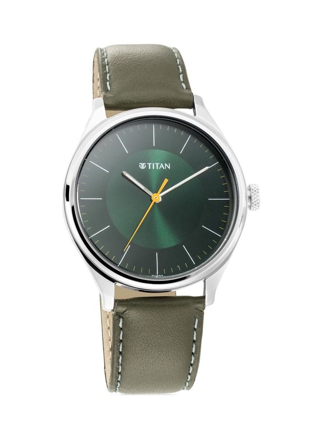 TITAN Men Workwear Watch With Green Dial & Leather Strap 1802SL04 - Image 1