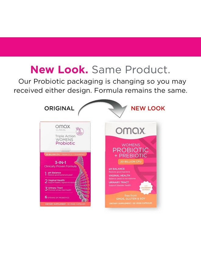 Omax3 مجمع أومكس الصحي للبريبايوتيك والبروبايوتيك للنساء، توازن الرقم الهيدروجيني، صحة المهبل، المسالك البولية، الوقاية من الخميرة وBV، لاكتوباسيلس وبفيدوبكتيريوم | نباتي، عضوي، خالي من الغلوتين - Image 2