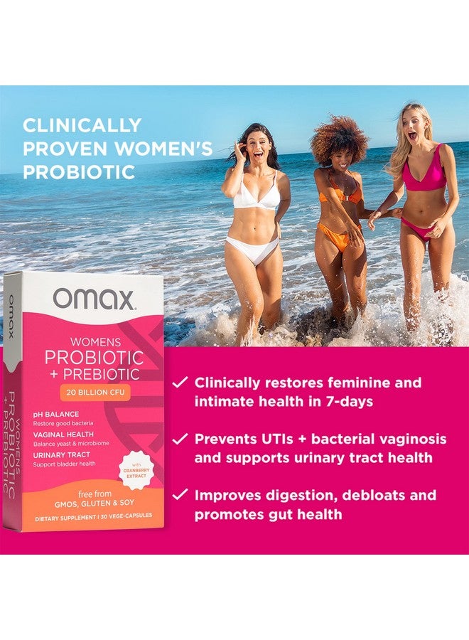 Omax3 مجمع أومكس الصحي للبريبايوتيك والبروبايوتيك للنساء، توازن الرقم الهيدروجيني، صحة المهبل، المسالك البولية، الوقاية من الخميرة وBV، لاكتوباسيلس وبفيدوبكتيريوم | نباتي، عضوي، خالي من الغلوتين - Image 3