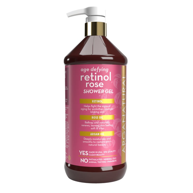 Arganatural Retinol Shower Gel (Body Wash) with Natural Argan Oil, Smooth & Refine Skin Tone, Nourishes for Natural Radiance, Pampers & Rejuvenates Skin for All Skin Types - 32oz / 960ml - Image 2