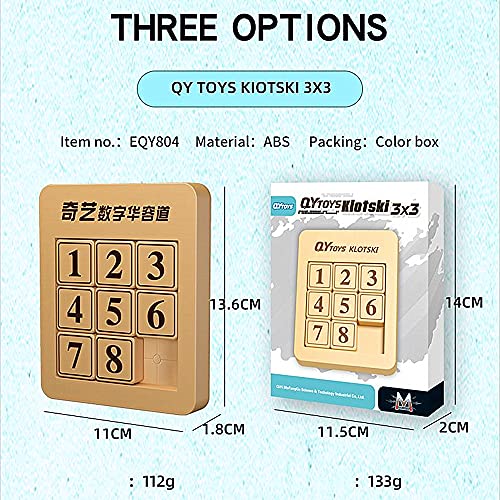 LiangCuber QY Toys 3x3 Klotski Puzzle Magnetic Sliding Number Puzzle ABS Brain Teasers Toy Tangram Jigsaw Intelligence 8Digit Version - Image 5