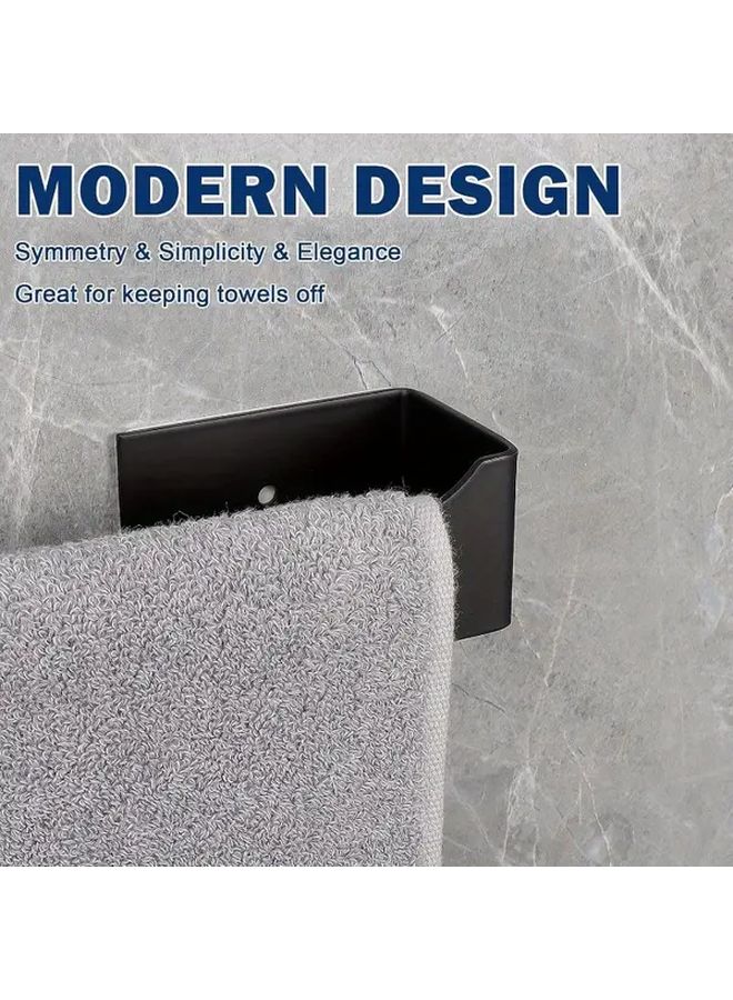 Matt Black Self Adhesive Towel Rack Stainless Steel Wall Mounted Holder Space Saving Bathroom Kitchen Organizer - Image 5