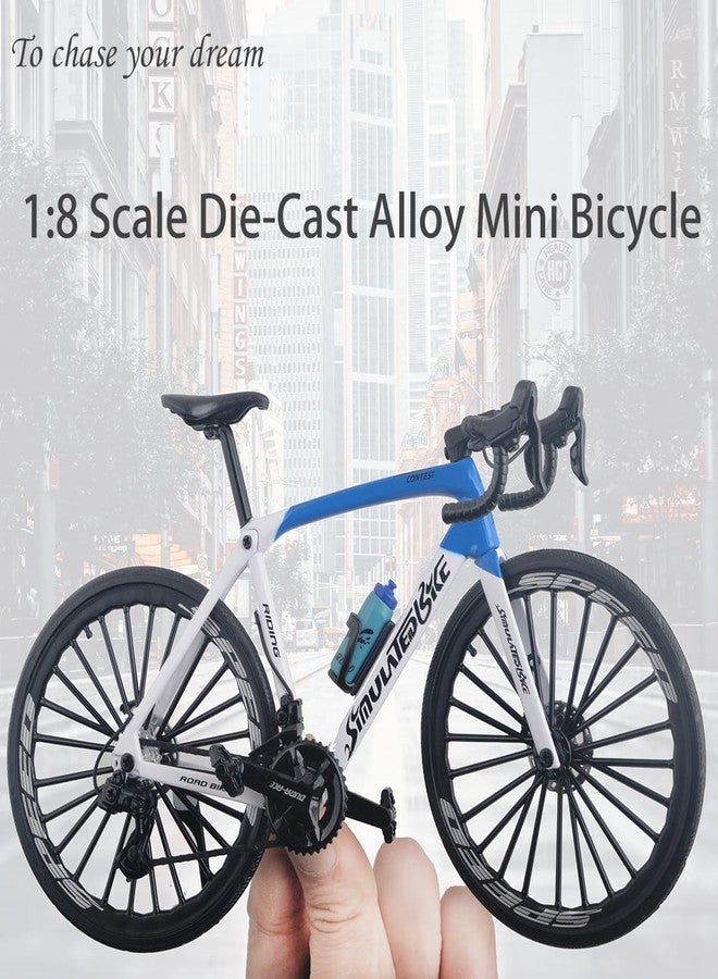 Kuasting 1:8 Scale Alloy Mini Road Bicycle Toy Model Racing Bike Cake Topper Desktop Decoration Crafts for Cycling Lovers Bike Children Boys and Girls (White) - Image 2