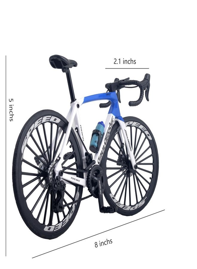 Kuasting 1:8 Scale Alloy Mini Road Bicycle Toy Model Racing Bike Cake Topper Desktop Decoration Crafts for Cycling Lovers Bike Children Boys and Girls (White) - Image 3