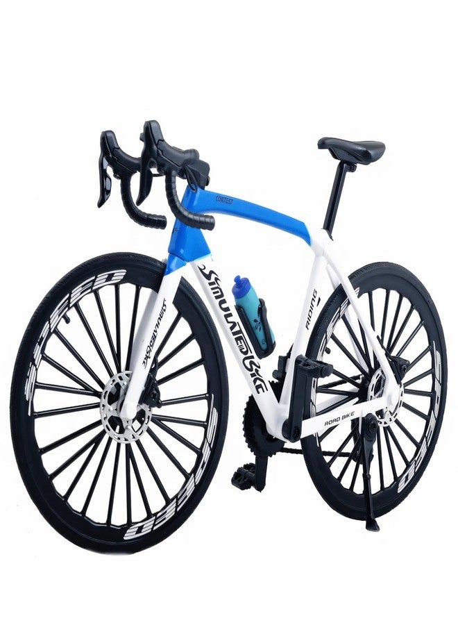 Kuasting 1:8 Scale Alloy Mini Road Bicycle Toy Model Racing Bike Cake Topper Desktop Decoration Crafts for Cycling Lovers Bike Children Boys and Girls (White) - Image 1