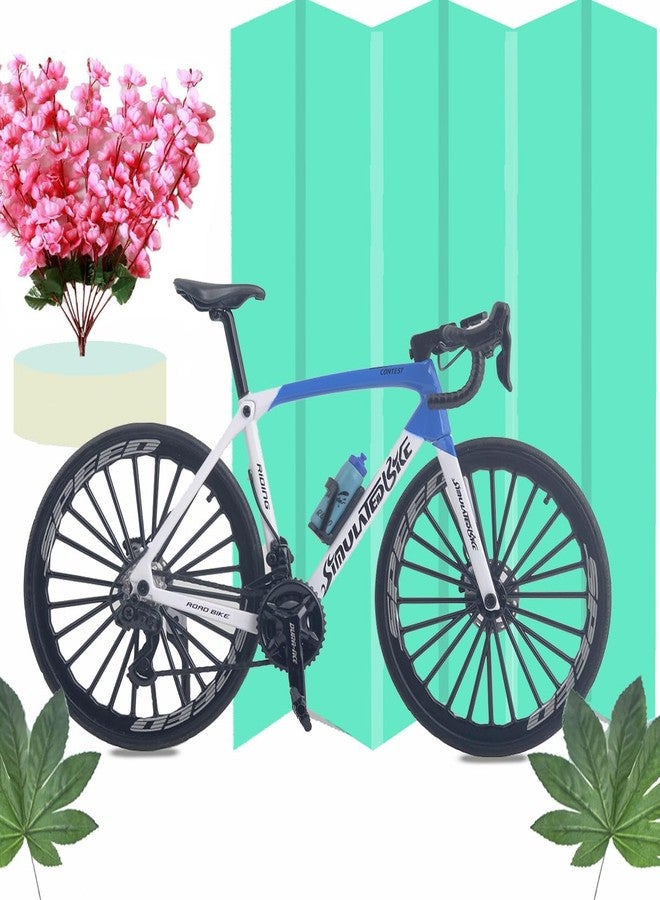 Kuasting 1:8 Scale Alloy Mini Road Bicycle Toy Model Racing Bike Cake Topper Desktop Decoration Crafts for Cycling Lovers Bike Children Boys and Girls (White) - Image 4