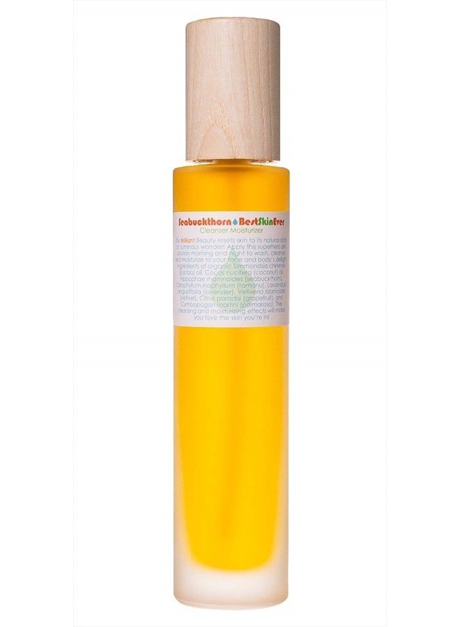 LIVINGLIBATIONS livinglibations - Organic Best Skin Ever Seabuckthorn Facial Cleansing Oil + Moisturizer | Natural, Clean Beauty (3.38 oz | 100 ml)  - Image 1