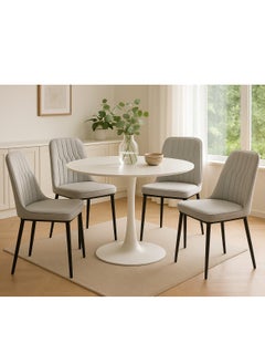 ALMUFARREJ 4 Modern Faux Leather High Back Dining Chair  - Image 1