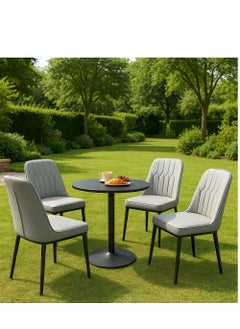 ALMUFARREJ 4 Modern Faux Leather High Back Dining Chair  - Image 5