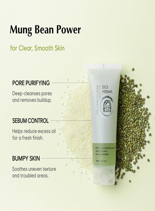 MIDHA RICE LOW PH HYDRATING CLEANSER WITH MUNG BEAN, 5.07fl.oz/150ml,Balanced pH Gel Cleanser, Hydrating, Soothing, Gentle Daily Cleanser, Deep Cleansing, Pore-Purifying, Nourishing Care - Image 5