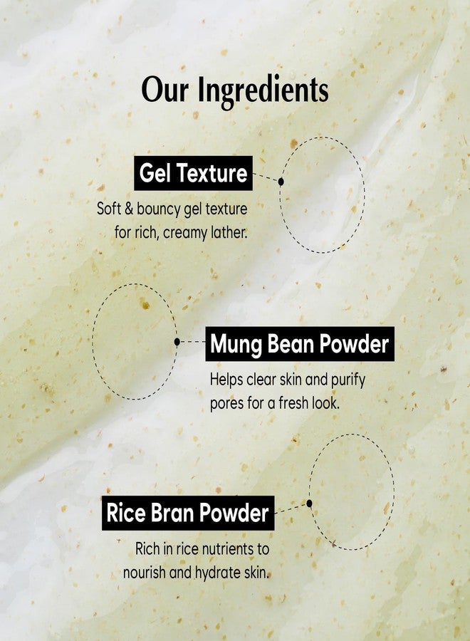 MIDHA RICE LOW PH HYDRATING CLEANSER WITH MUNG BEAN, 5.07fl.oz/150ml,Balanced pH Gel Cleanser, Hydrating, Soothing, Gentle Daily Cleanser, Deep Cleansing, Pore-Purifying, Nourishing Care - Image 4