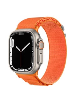 Replacement Strap Silver Buckle Nylon Watch Band For Apple Watch Ultra 49mm / Series 8&7 45mm / SE 2&6&SE&5&4 44mm Orange