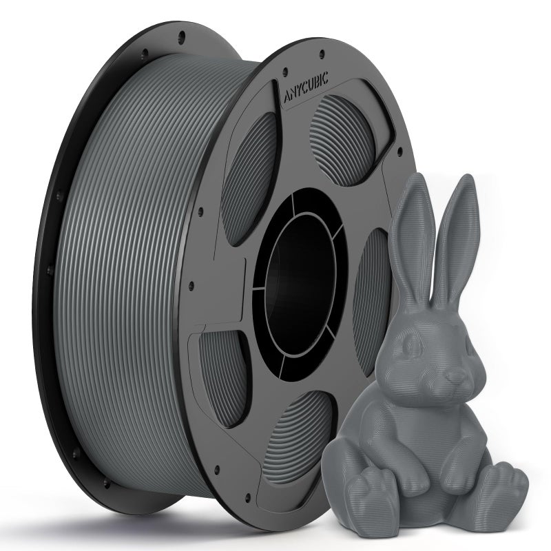 ANYCUBIC PETG Filament 1.75mm, 3D Printer Filament, Dimensional Accuracy +/- 0.02mm, Exceptional Toughness, Print with Most FDM 3D Printers, 1KG Reusable Spool, Texture Gray - Image 1