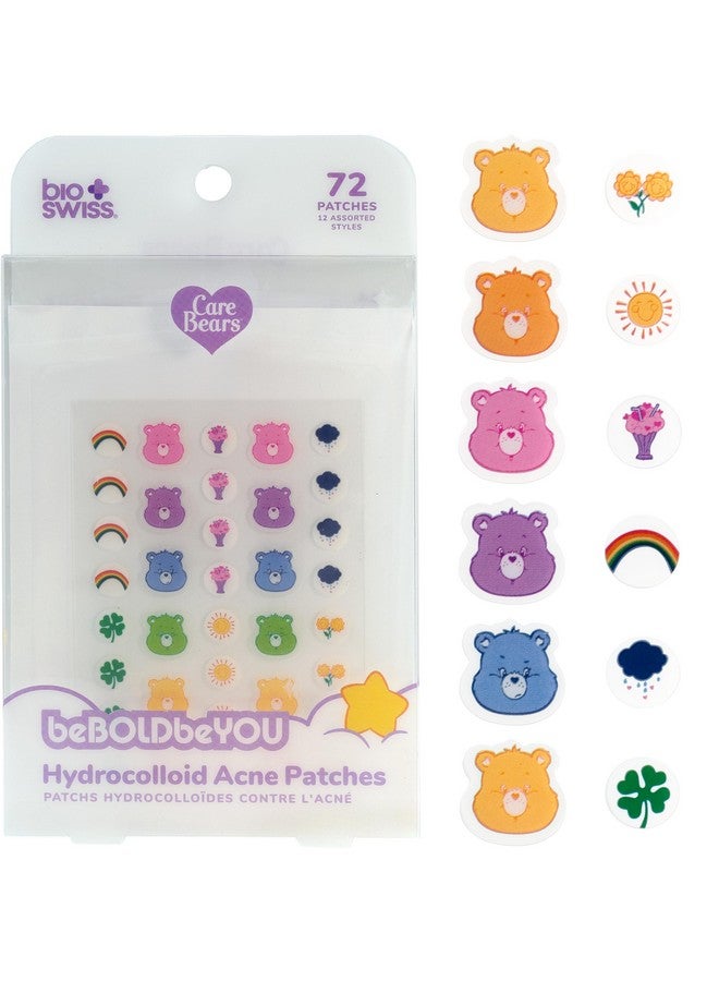 BioSwiss Pimple Patches, Care Bears Printed Acne Patch for Zits and Blemishes, Hydrocolloid Spot Stickers for Face and Skin, 72 Count - Image 1