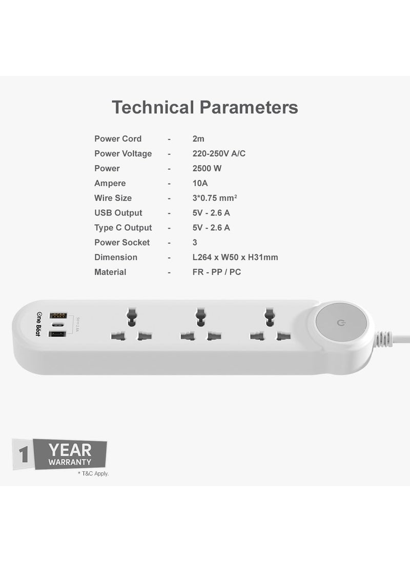 One Beat One Beat Universal Sockets and USB Charging Ports with Indicatori Plug Socket GO 3  - Image 3