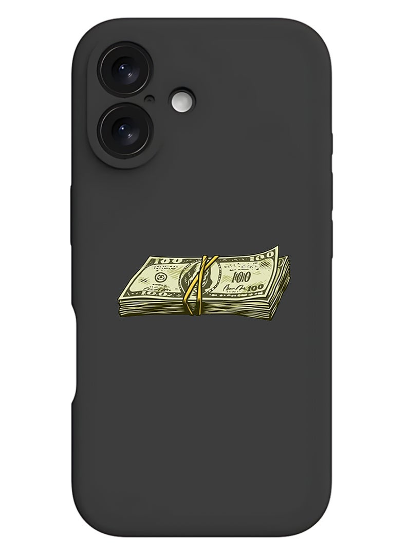 Theodor Protective Slim Fit Case Liquid Silicone Cover with Full Body Protection Anti-Scratch Shockproof Case For Apple iPhone 17 (Black) Vintage Cash - Image 1