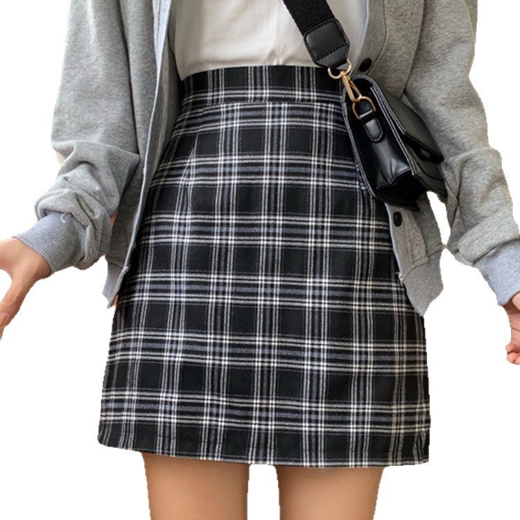 Women's High Waist A-Line Plaid Mini Skirt - Image 5