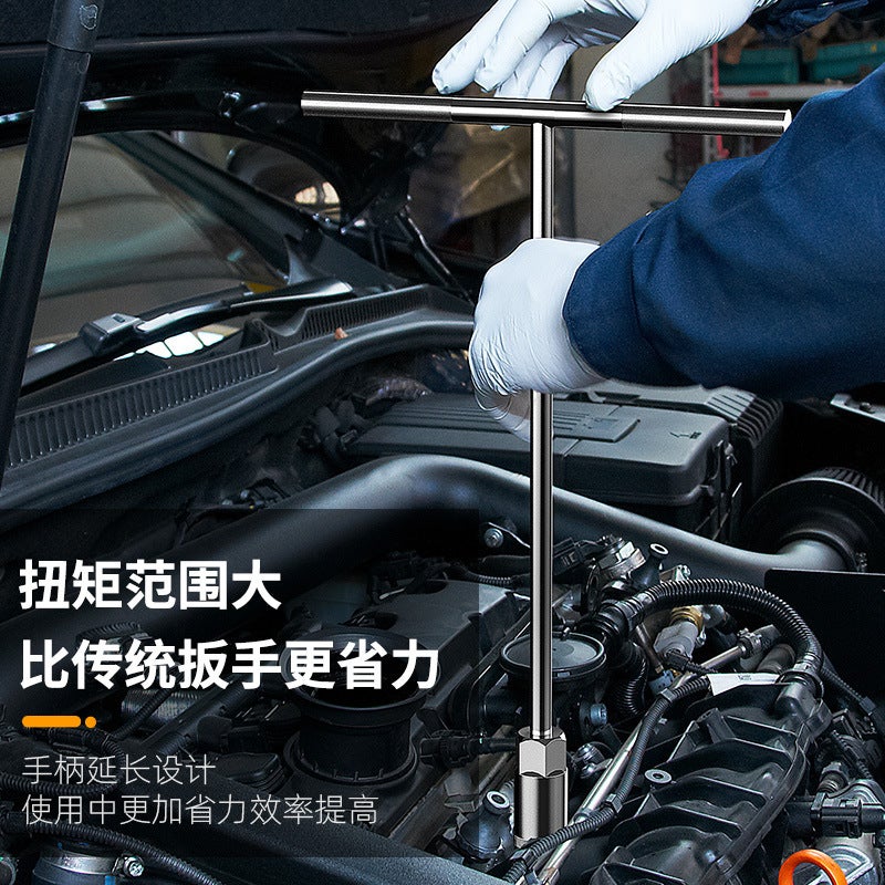 Manual T-shaped socket wrench 6-19 multifunctional T-shaped external hexagonal wrench car and motorcycle repair tools 8mm - Image 5