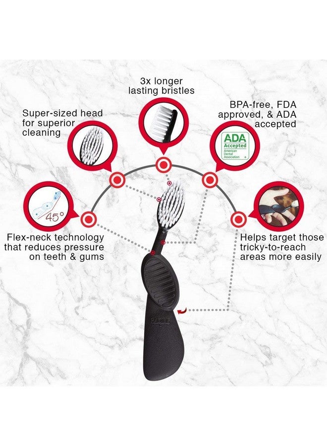 راديوس فرشاة أسنان راديوس فليكس، لليد اليمنى، أسود/أصفر، وحدة واحدة | خالية من مادة BPA ومعتمدة من جمعية طب الأسنان الأمريكية (ADA) | مصممة لتحسين صحة اللثة وتقليل خطر الإصابة بأمراضها - Image 3
